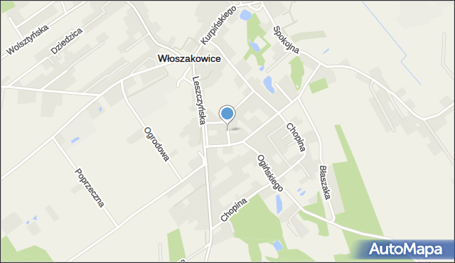 Włoszakowice, Benyskiewicza Ludwika, mapa Włoszakowice