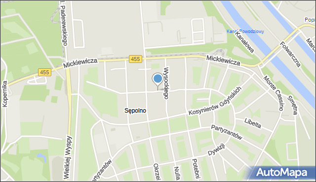 Wrocław, Belwederczyków, mapa Wrocławia