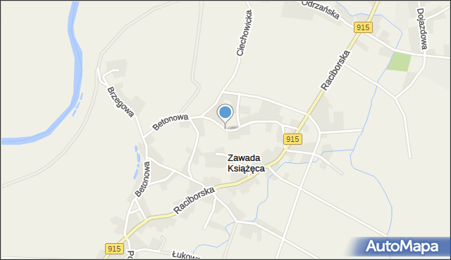 Zawada Książęca, Betonowa, mapa Zawada Książęca