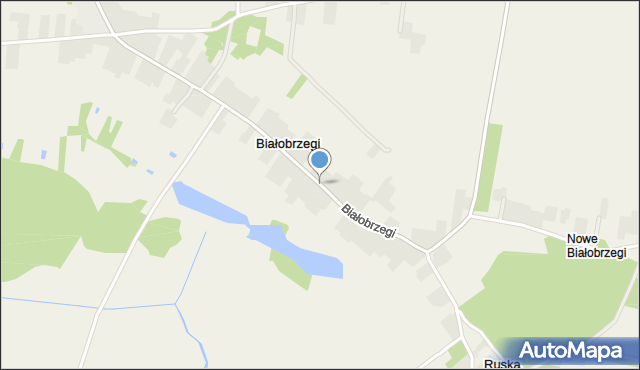 Białobrzegi gmina Kock, Białobrzegi, mapa Białobrzegi gmina Kock