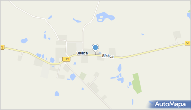 Bielica gmina Godkowo, Bielica, mapa Bielica gmina Godkowo