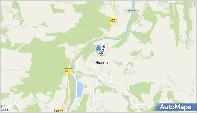 Bieśnik gmina Zakliczyn, Bieśnik, mapa Bieśnik gmina Zakliczyn