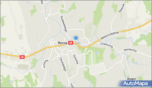 Bircza, Bieszczadzka, mapa Bircza