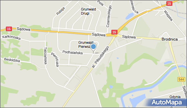 Brodnica, Bieszczadzka, mapa Brodnica