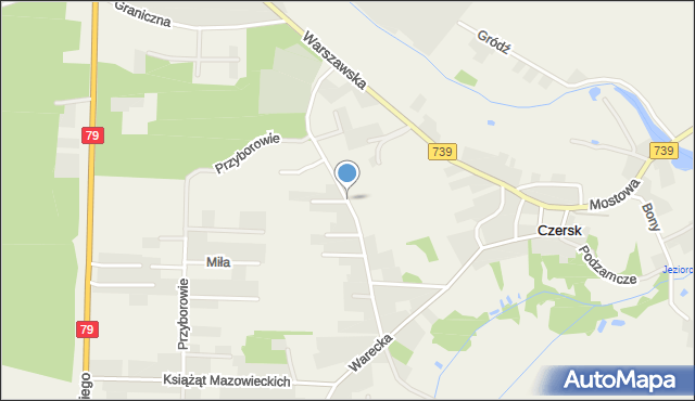 Czersk gmina Góra Kalwaria, Bielińskiego Franciszka, mapa Czersk gmina Góra Kalwaria