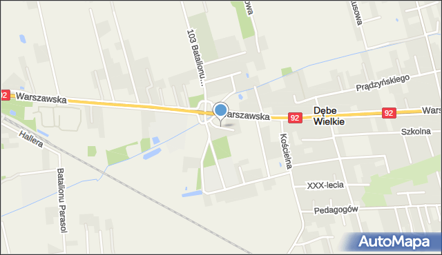 Dębe Wielkie, Bielawiny Marii, mapa Dębe Wielkie