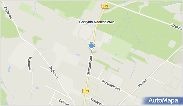 Gostynin, Bierzewicka, mapa Gostynin