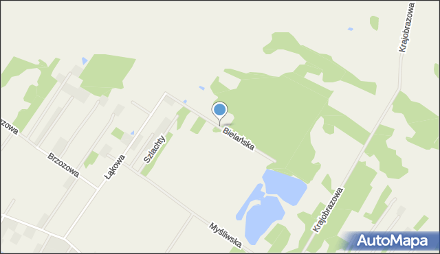 Kąck, Bielańska, mapa Kąck