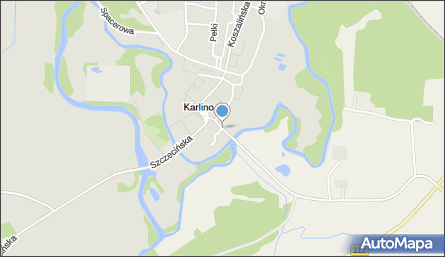 Karlino, Białogardzka, mapa Karlino