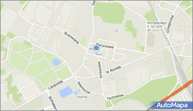 Katowice, Biniszkiewicza Józefa, mapa Katowic