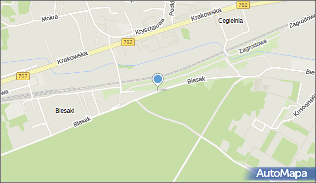 Kielce, Biesak, mapa Kielc