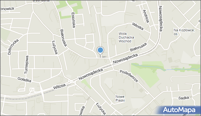 Kraków, Białoruska, mapa Krakowa