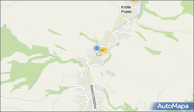 Królik Polski, Bieszczadzka, mapa Królik Polski
