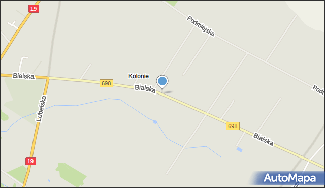Łosice, Bialska, mapa Łosice