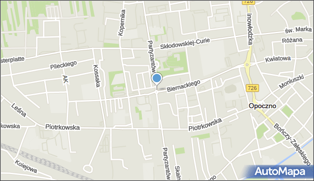 Opoczno, Biernackiego Edmunda, mapa Opoczno