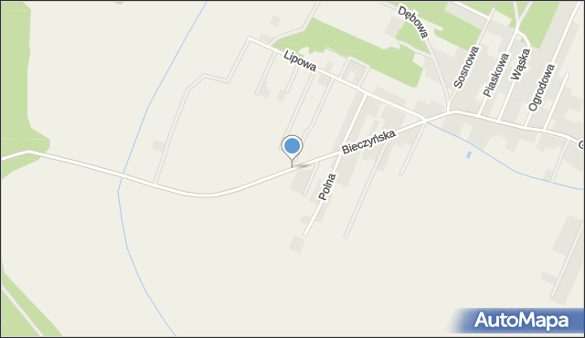 Pecna, Bieczyńska, mapa Pecna