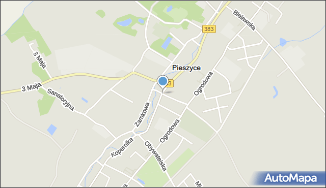 Pieszyce, Bieleckiego Franciszka, ks. prał., mapa Pieszyce