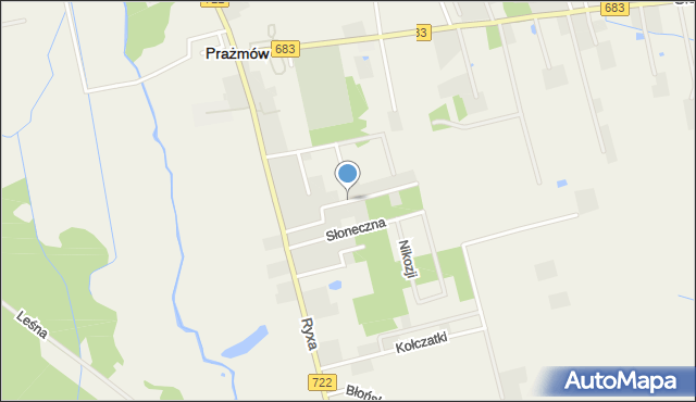 Prażmów powiat piaseczyński, Biesiadna, mapa Prażmów powiat piaseczyński