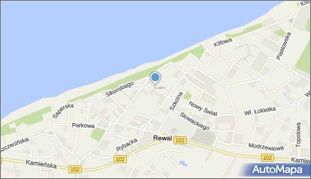 Rewal, Biała, mapa Rewal