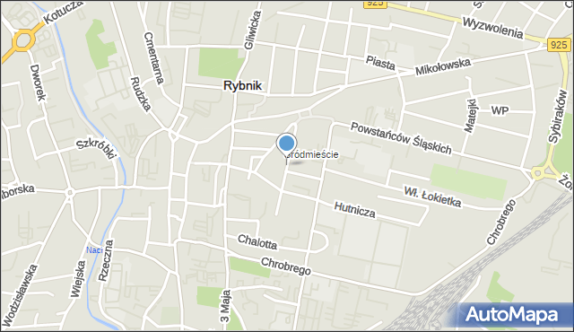 Rybnik, Białych Jadwigi i Feliksa, mapa Rybnika