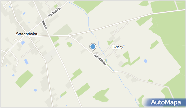 Strachówka, Bielańska, mapa Strachówka