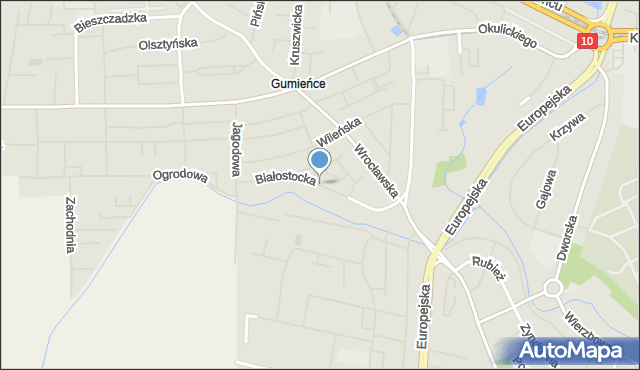 Szczecin, Białostocka, mapa Szczecina