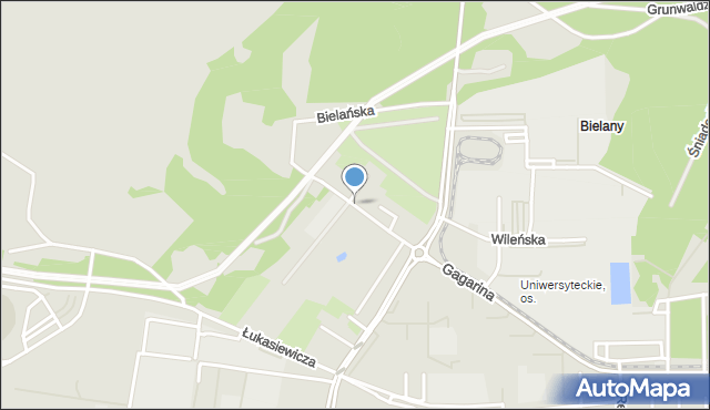 Toruń, Bielańska, mapa Torunia