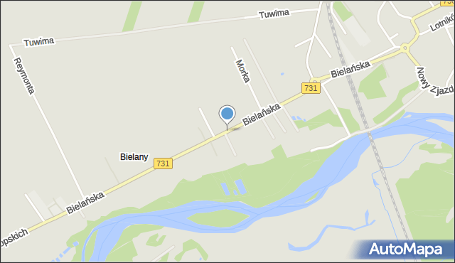 Warka, Bielańska, mapa Warka