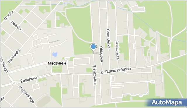 Warszawa, Bielszowicka, mapa Warszawy