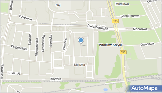Wrocław, Bielawska, mapa Wrocławia