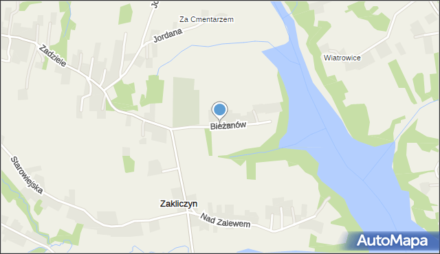 Zakliczyn gmina Siepraw, Bieżanów, mapa Zakliczyn gmina Siepraw