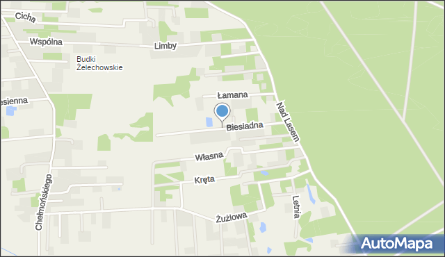 Żelechów gmina Żabia Wola, Biesiadna, mapa Żelechów gmina Żabia Wola