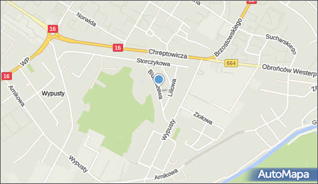 Augustów, Bluszczowa, mapa Augustów