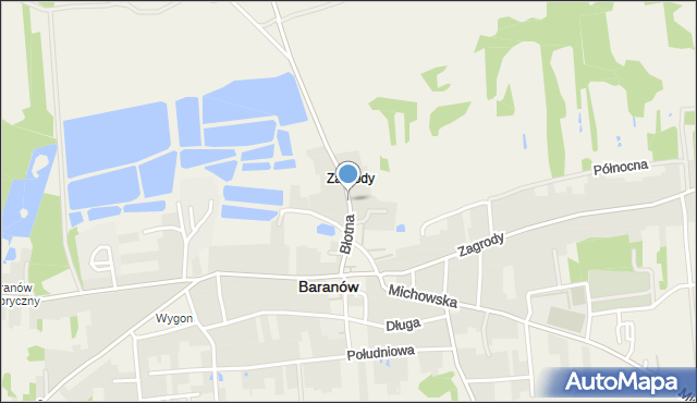 Baranów powiat puławski, Błotna, mapa Baranów powiat puławski