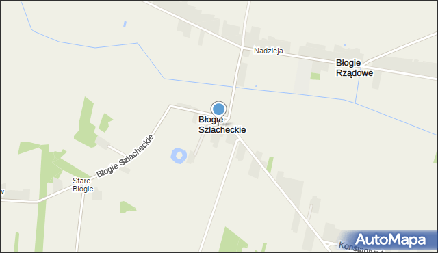 Błogie Szlacheckie, Błogie Szlacheckie, mapa Błogie Szlacheckie