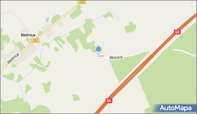 Błotnica gmina Kołobrzeg, Błotnica, mapa Błotnica gmina Kołobrzeg