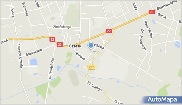 Czersk powiat chojnicki, Blacharska, mapa Czersk powiat chojnicki