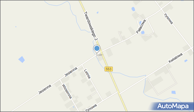 Dębiny gmina Łubianka, Błękitna, mapa Dębiny gmina Łubianka