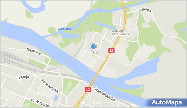 Głogów, bł. Novarese Luigiego, mapa Głogów