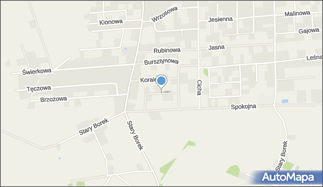 Grzybowo gmina Kołobrzeg, Błękitna, mapa Grzybowo gmina Kołobrzeg