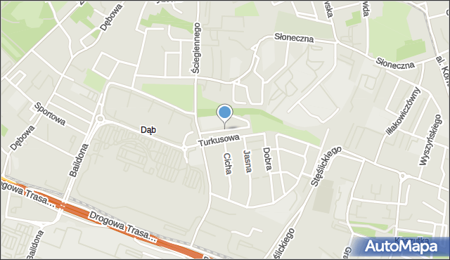 Katowice, Błękitna, mapa Katowic