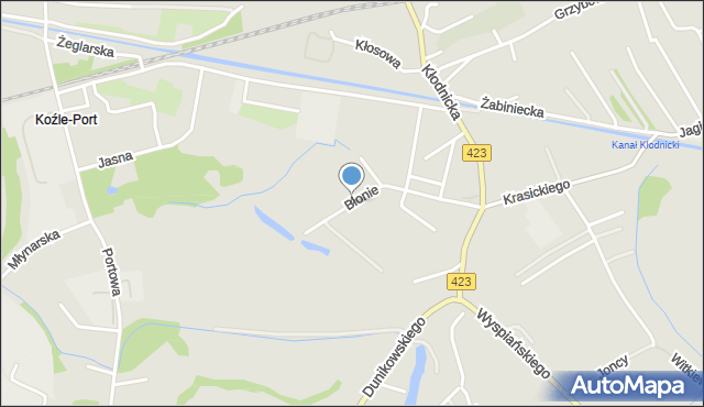 Kędzierzyn-Koźle, Błonie, mapa Kędzierzyna-Koźle