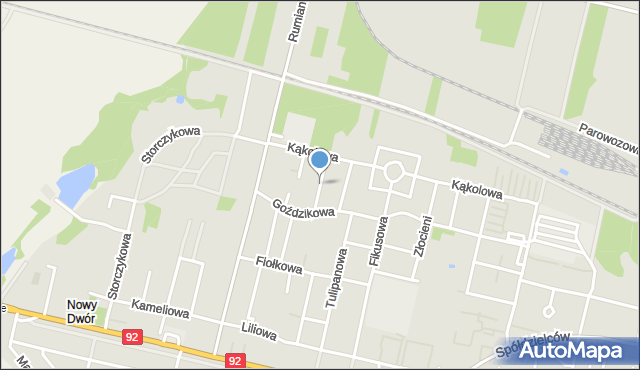 Konin, Bławatkowa, mapa Konina