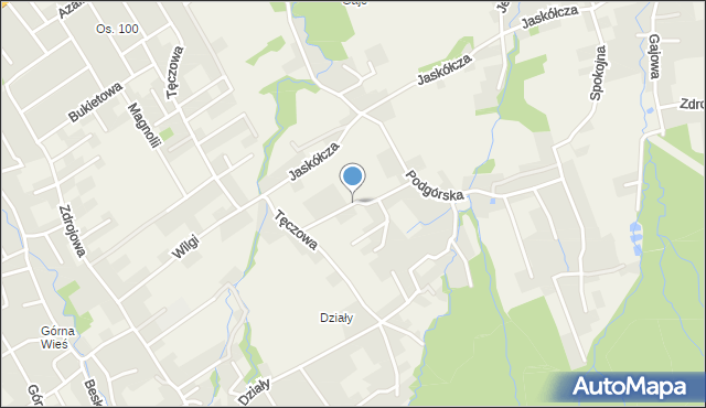 Kozy powiat bielski, Błękitna, mapa Kozy powiat bielski