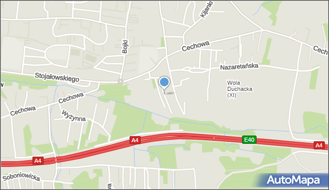 Kraków, bł. Siedliskiej Franciszki, mapa Krakowa