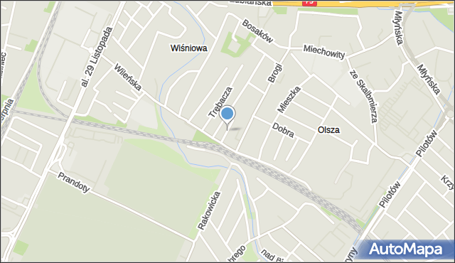 Kraków, Błękitna, mapa Krakowa