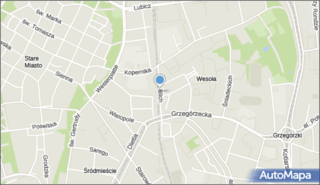 Kraków, Blich, mapa Krakowa