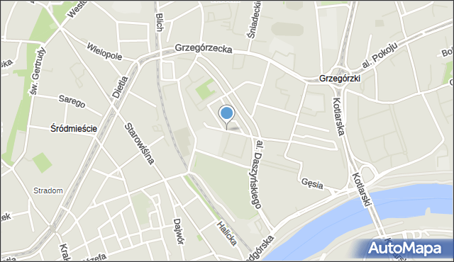 Kraków, Blachnickiego Franciszka, ks., mapa Krakowa