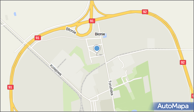 Krośniewice, Błonie, mapa Krośniewice