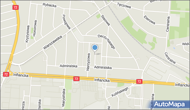 Łódź, Bluszczowa, mapa Łodzi